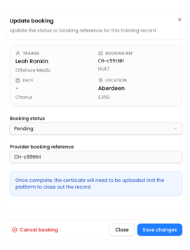 update booking 3
